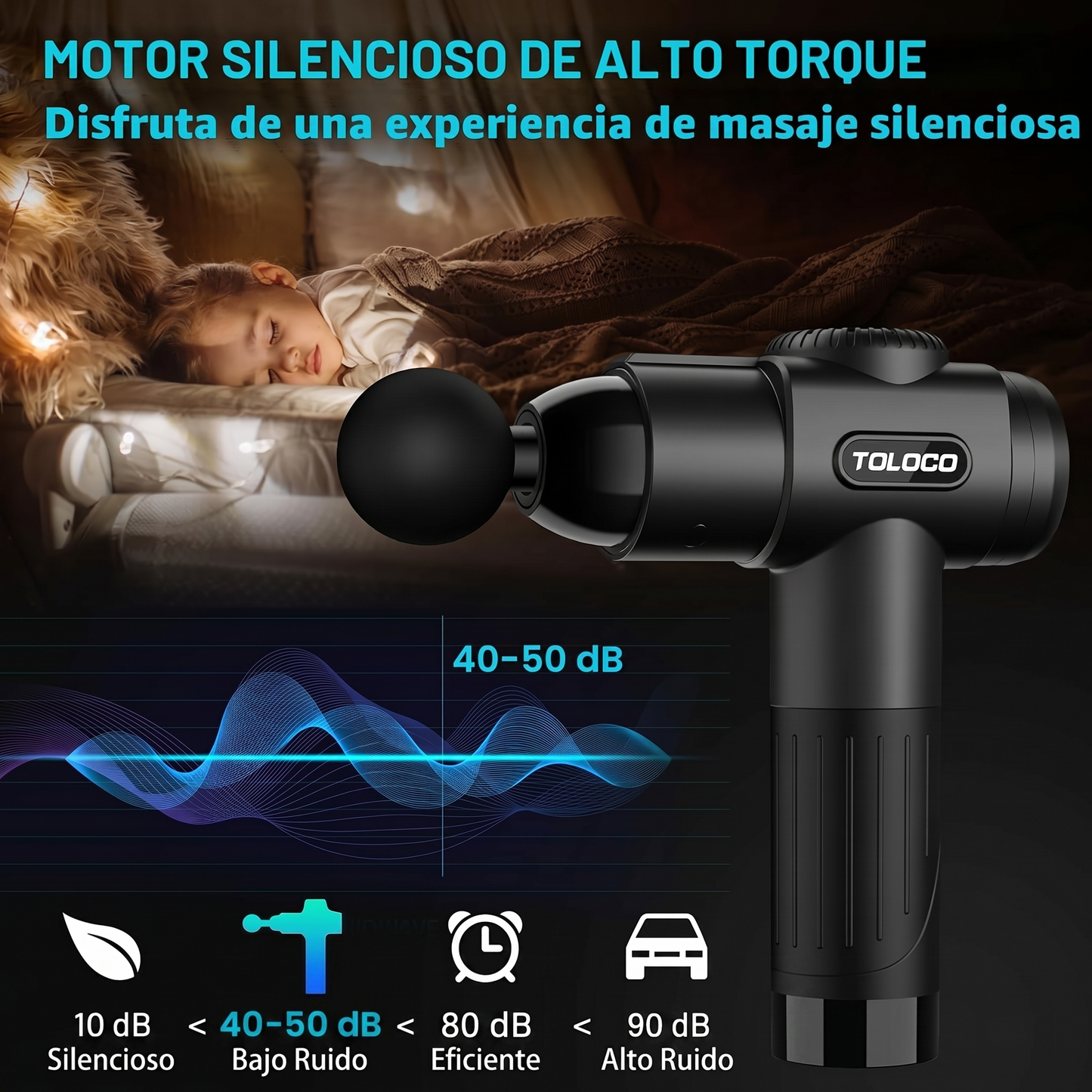 Pistola de Masaje Profundo Estuche Recargable USB